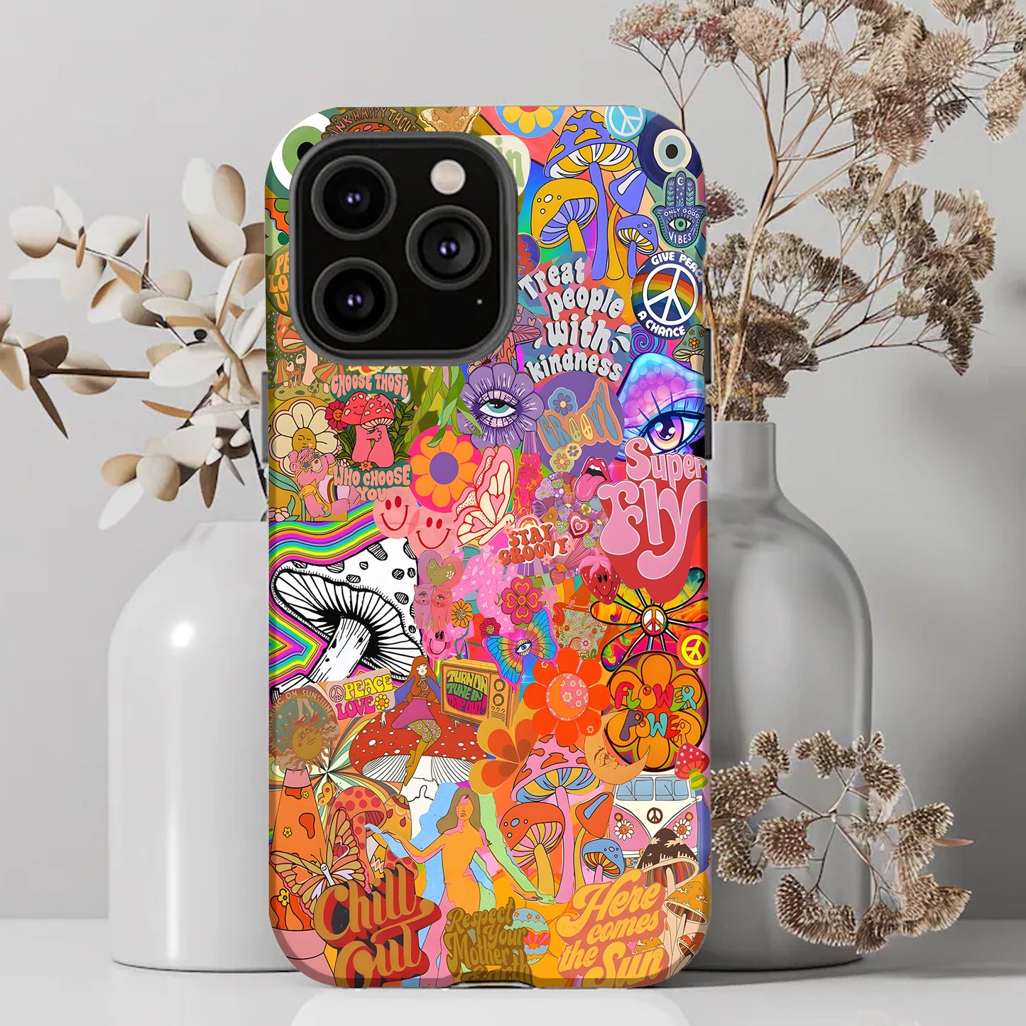 Psychedelic Vibes – 70s Hippie Art Phone Case