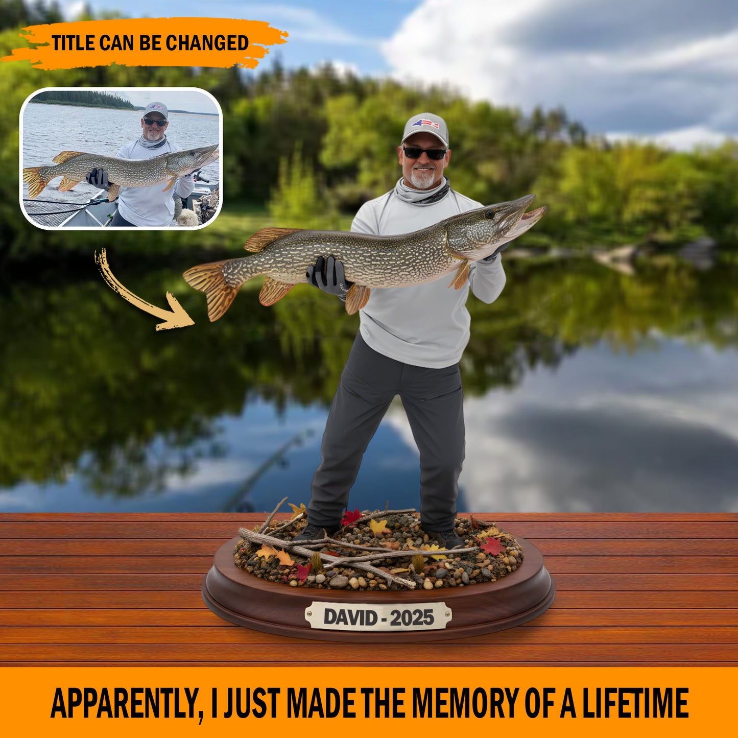The Big Catch – Personalized Fishing Trophy Acrylic Plaque