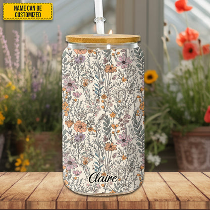 Wildflower Garden Glass - Personalized Tumbler Glass