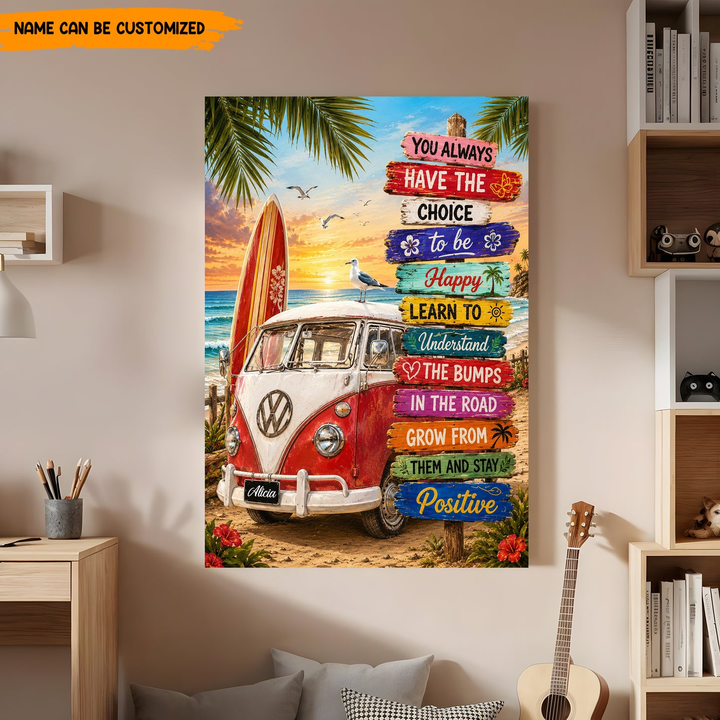 Positive Vanlife Vibes – Personalized Poster Canvas