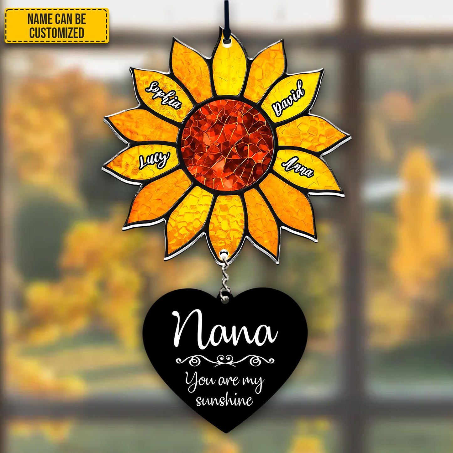 Personalized Sunflower Family Acrylic Window