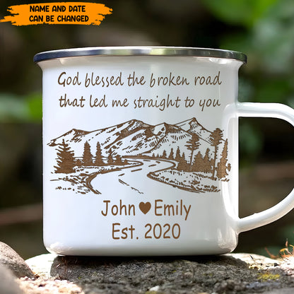 God Blessed The Brocken Road - Personalized Enamel Mug