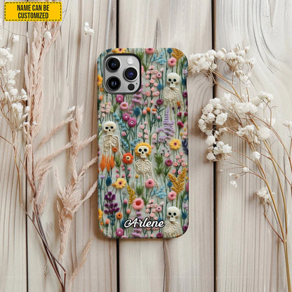 Personalized Skull Floral Phone Case