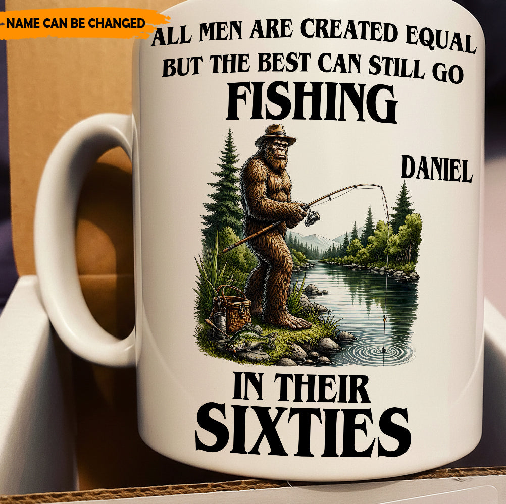 Fishing Life In Their Sixties - Personalized Fishing White Mug
