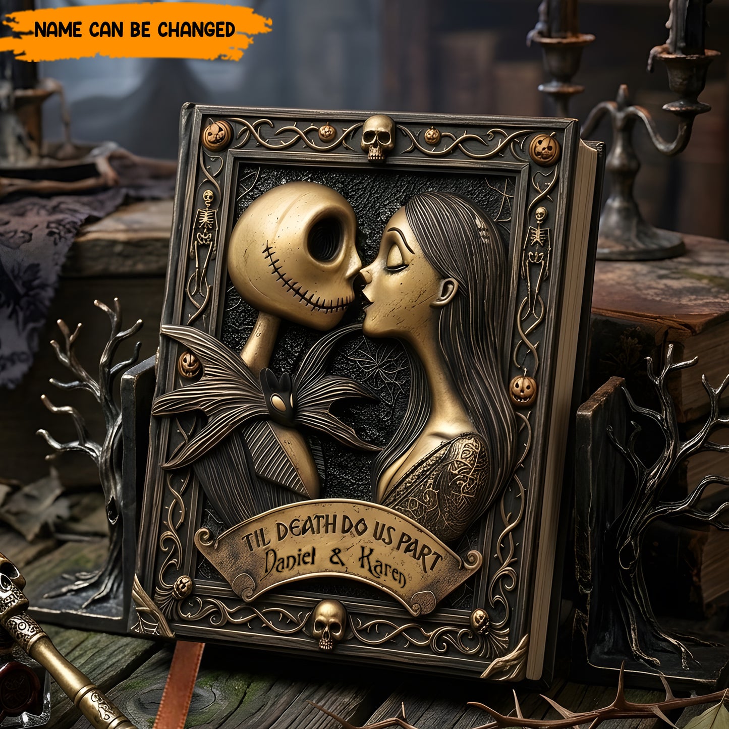 Personalized Gothic Couple Leather Journal