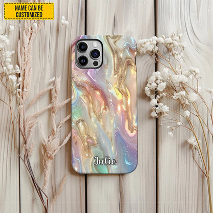 Personalized Iridescent Marble Phone Case