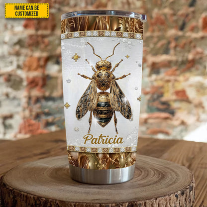 Personalized Golden Bee Tumbler