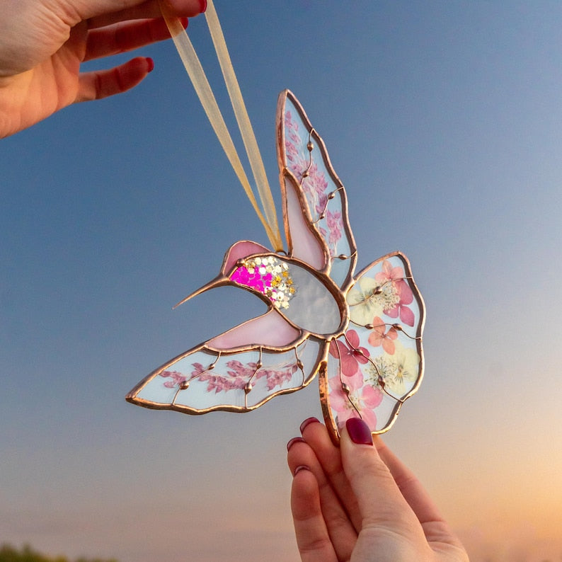 Hummingbird Stained Glass Suncatcher