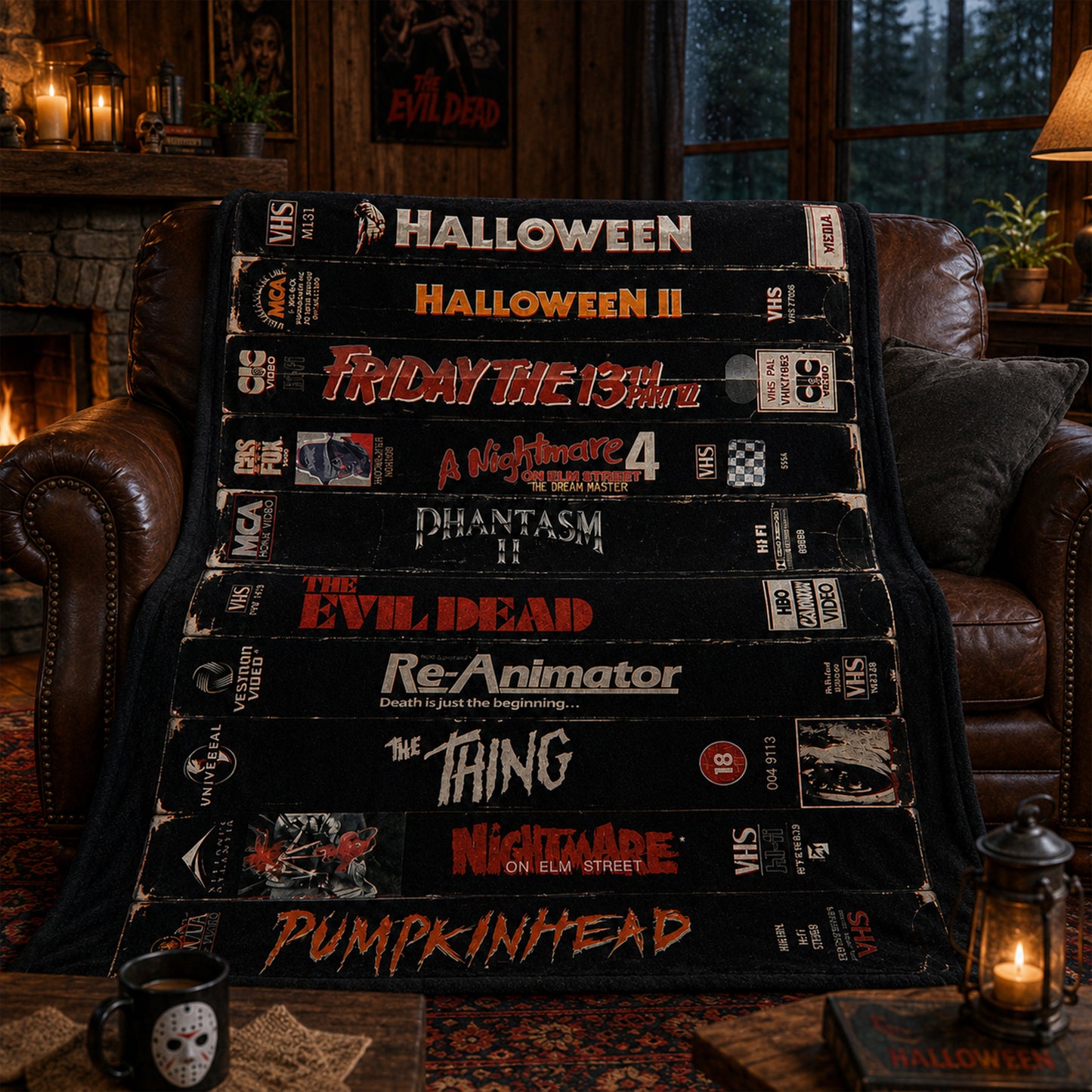 Retro Horror VHS Blanket