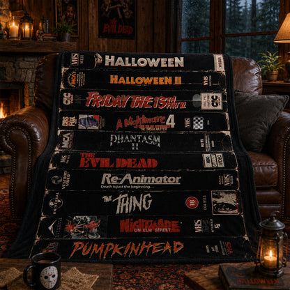 Retro Horror VHS Blanket