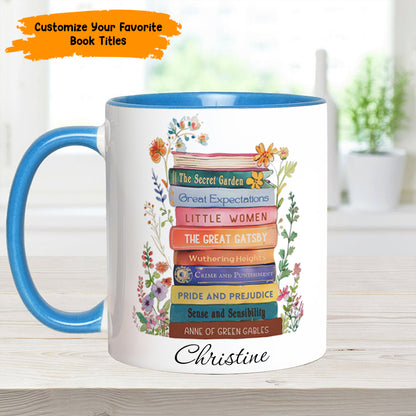 Book Lover’s Stack – Personalized Book Accent Mug