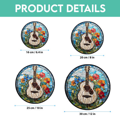 Amazing Guitar Stained Glass Suncatcher