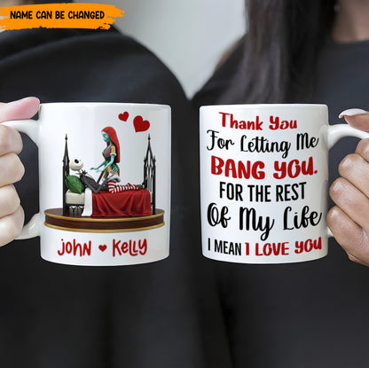 Bang You - Personalized Couple Gothic White Mug