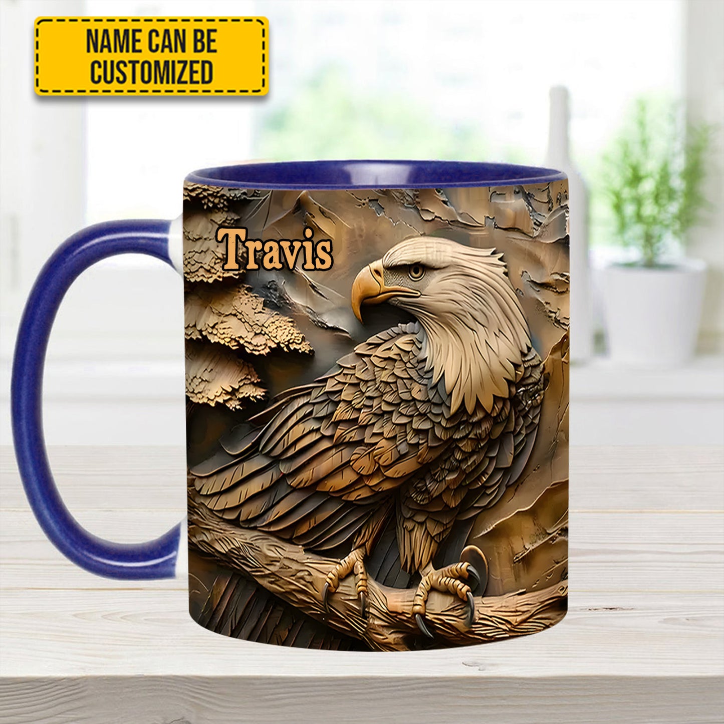 Strong Eagle - Personalized Eagle Accent Mug