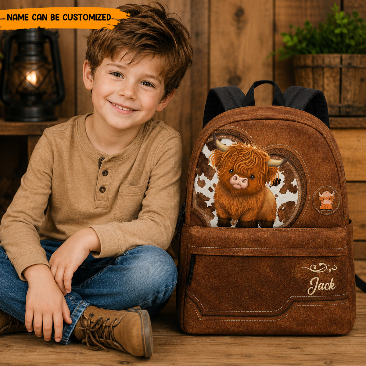 Personalized Highland Cow - Kids Backpack