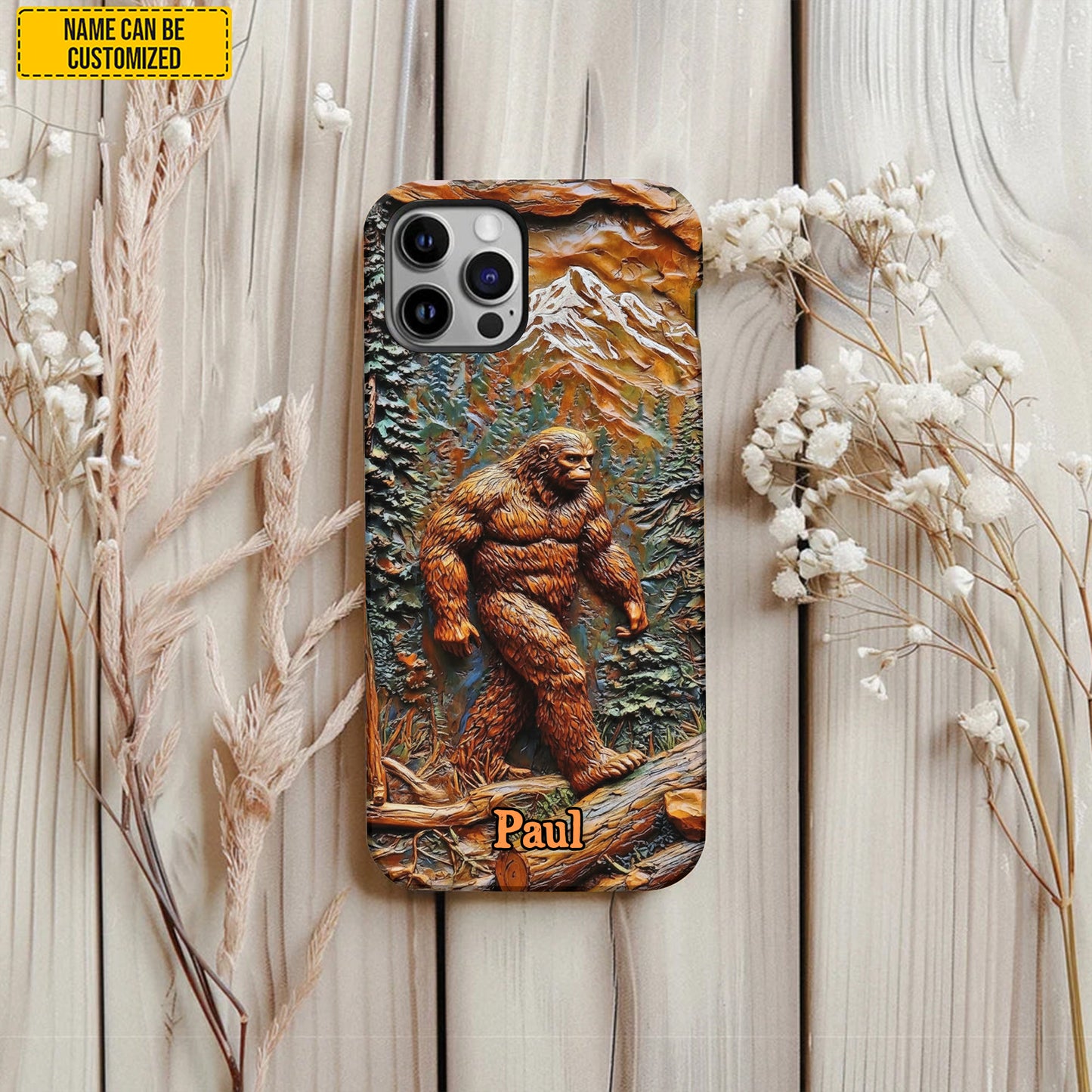 Bigfoot In Forest - Personalized Bigfoot Phone Case