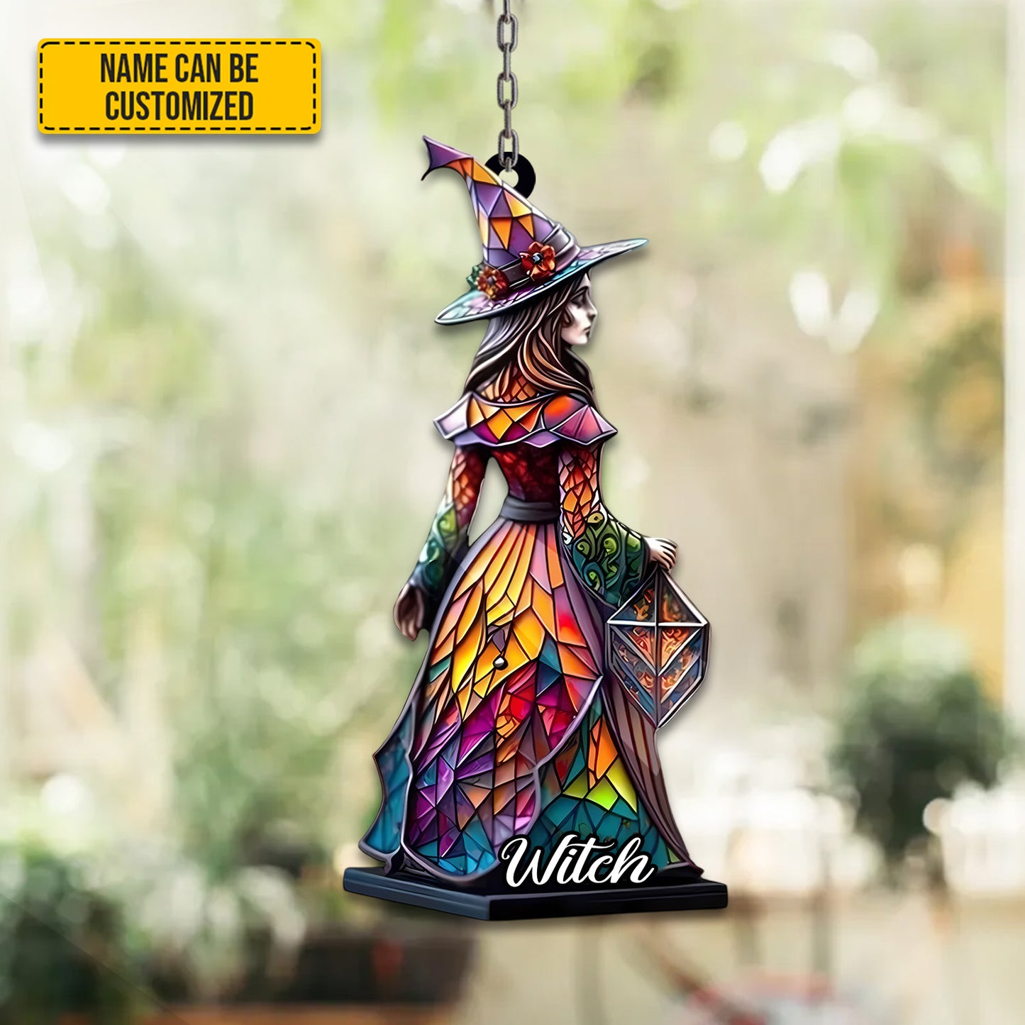 Personalized Angel & Witch Acrylic Window Hanging