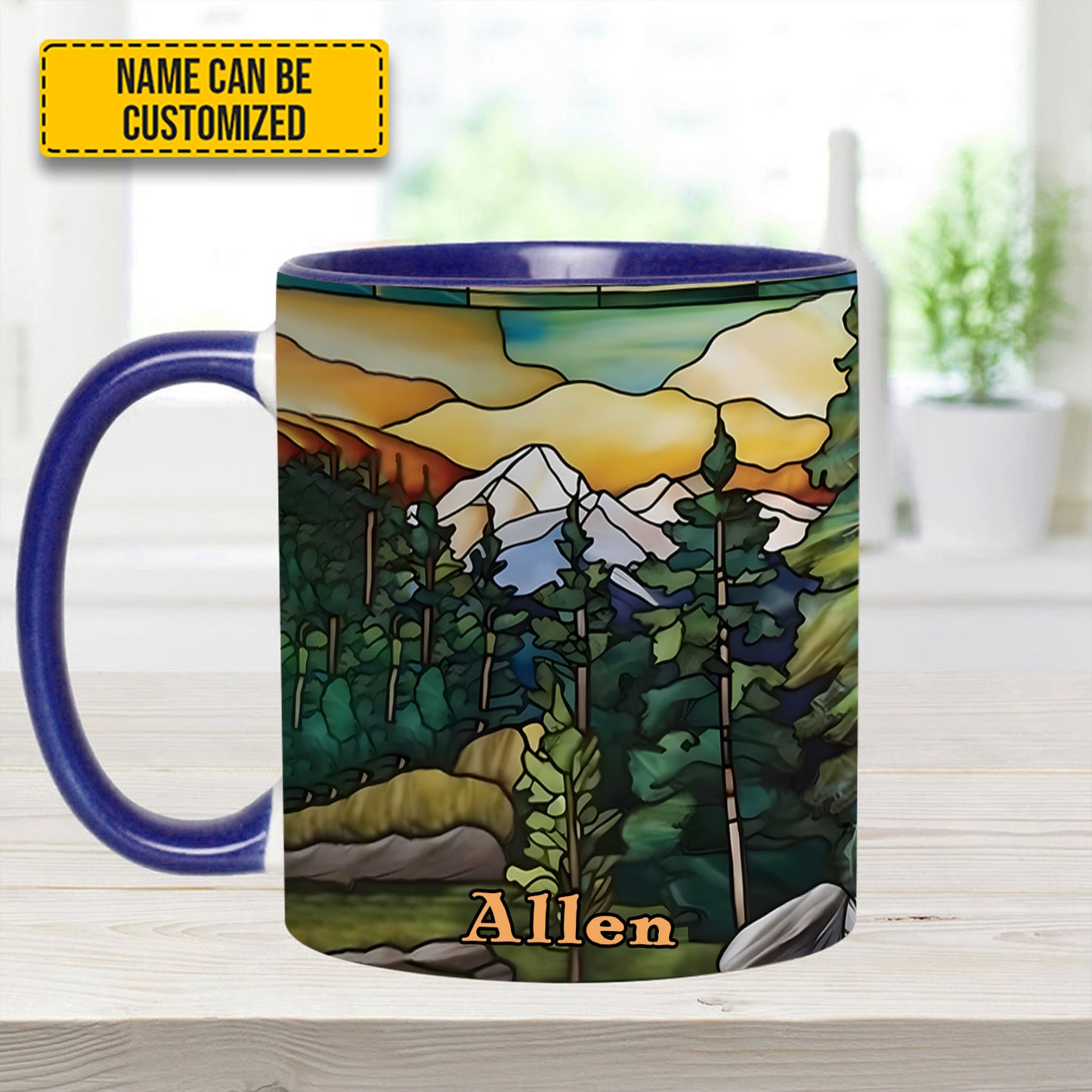 Personalized Mountains Accent Mug