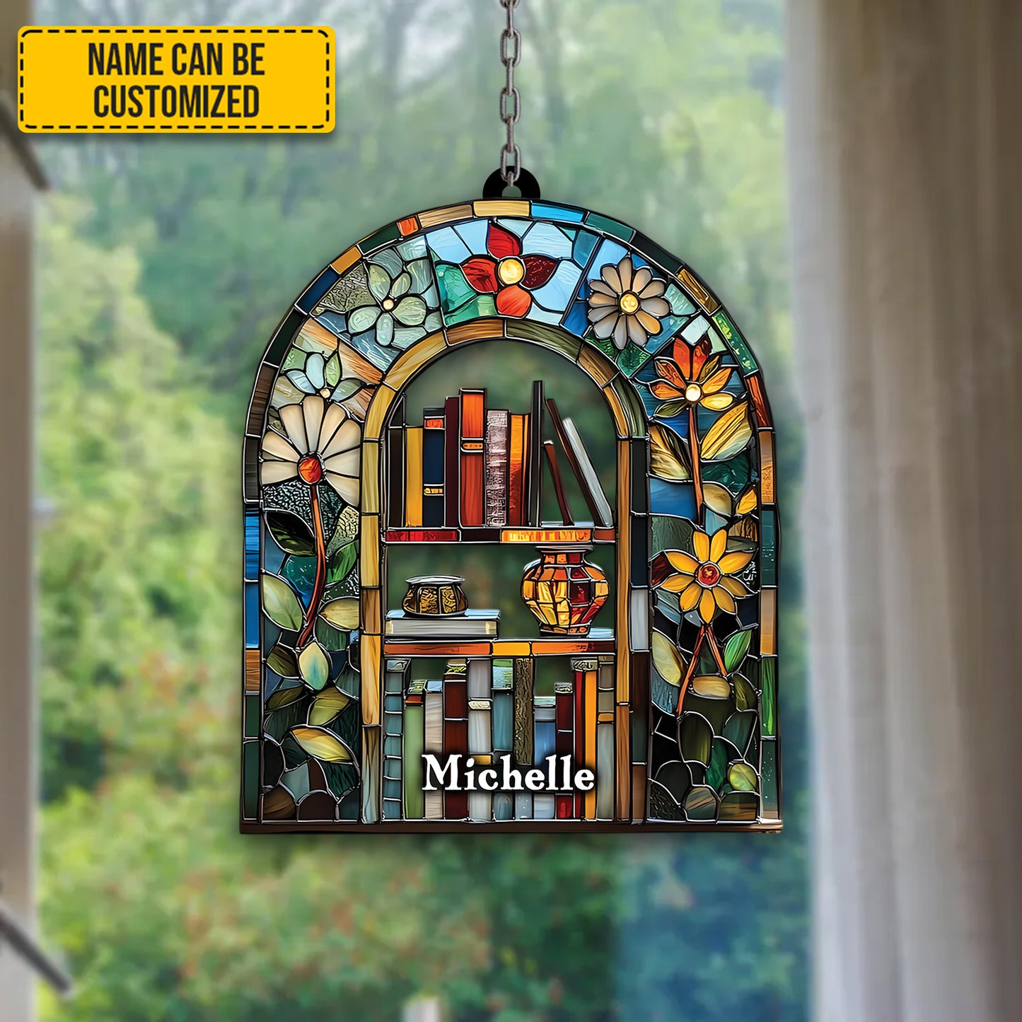 Personalized Bookshelf Collection Acrylic Window Hanging
