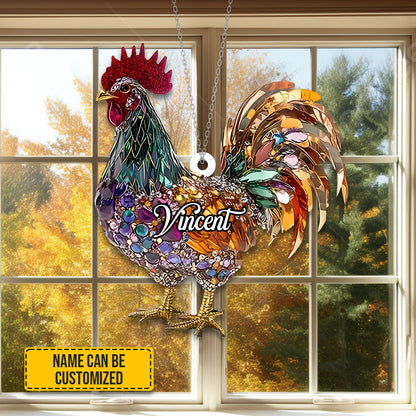 Personalized Flat Acrylic Chicken Window Art – A Charming and Rustic Touch for Any Home or a Thoughtful Gift