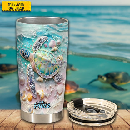 Turtle & Ocean - Personalized Turtle Tumbler