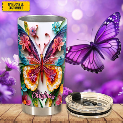 Colorful Butterfly - Personalized Butterfly Tumbler