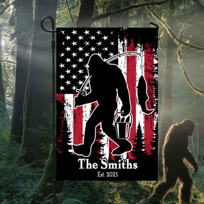 Personalized American Bigfoot Garden Flag, House Flag