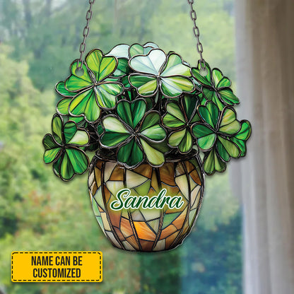 Personalized Shamrock Acrylic Window Hanging