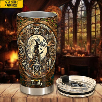Mysterious Retro Witch - Personalized Witch Tumbler