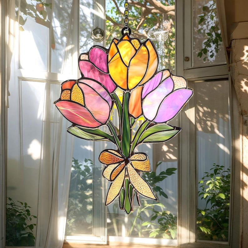 Tulip Flower Acrylic Acrylic Window Hanging