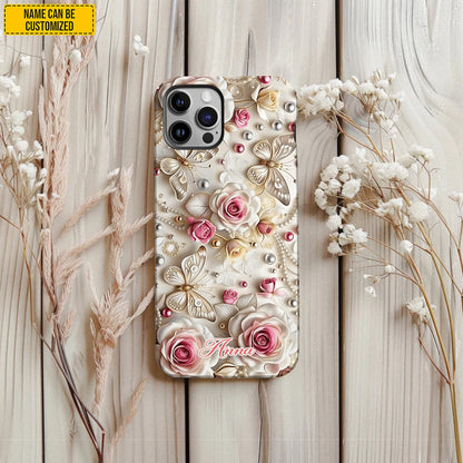 Flowers & Butterflies - Personalized Phone Case