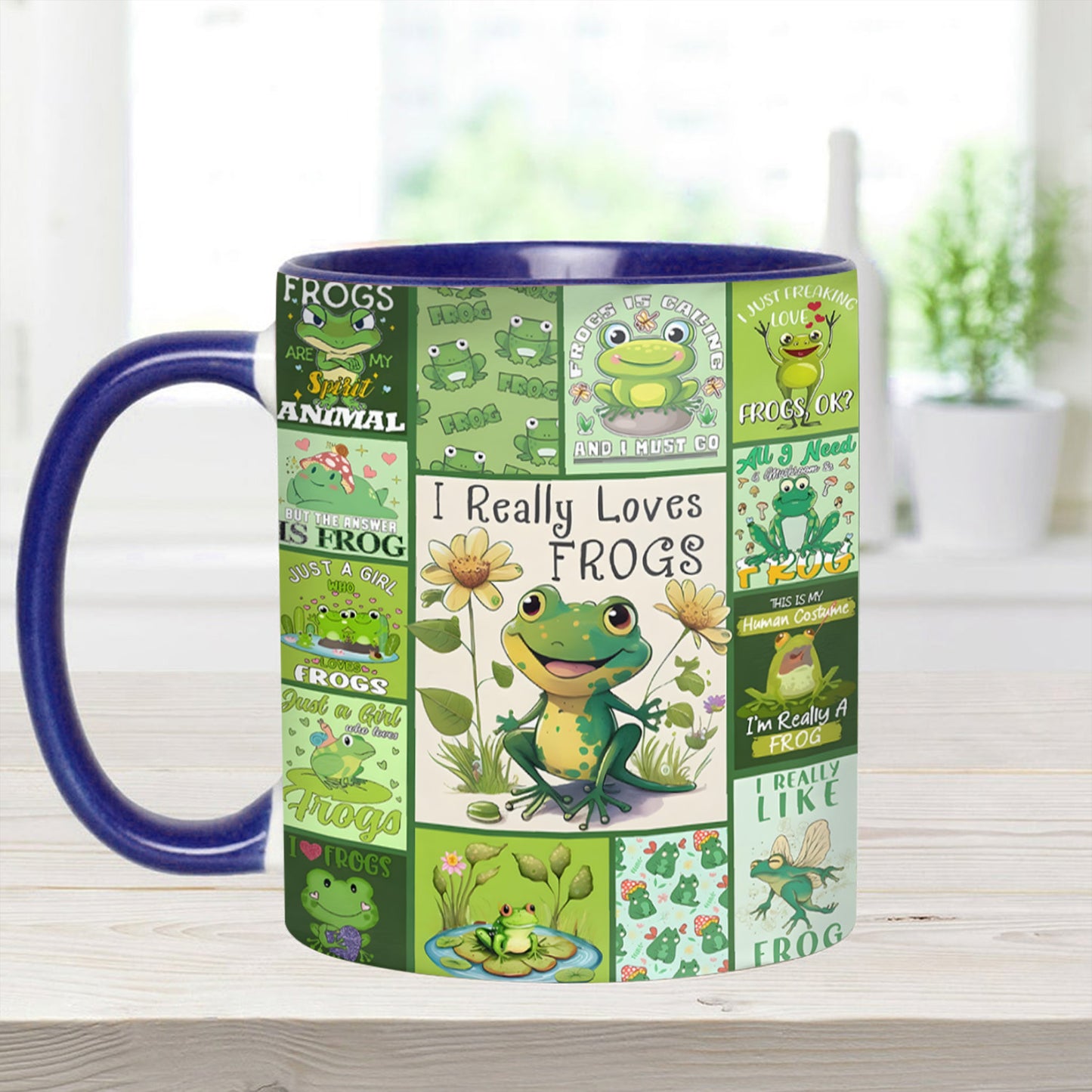 I Really Love Frogs - Cute Frog Accent Mug