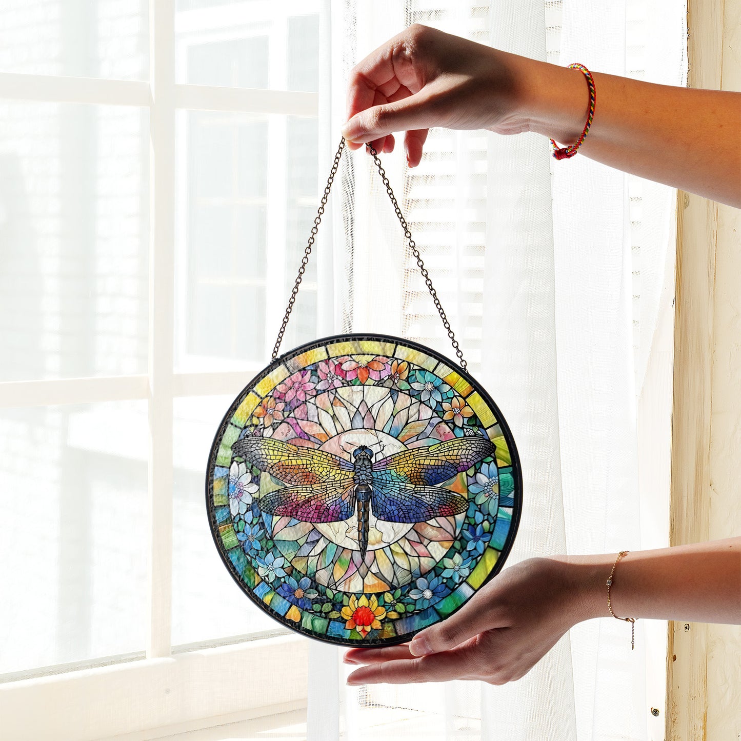 Beautiful Dragonfly Stained Glass Suncatcher