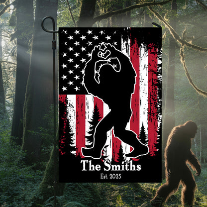 Personalized American Bigfoot Garden Flag, House Flag