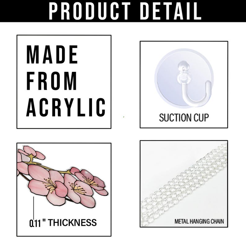 Wisteria Flower Basket Acrylic Window Hanging