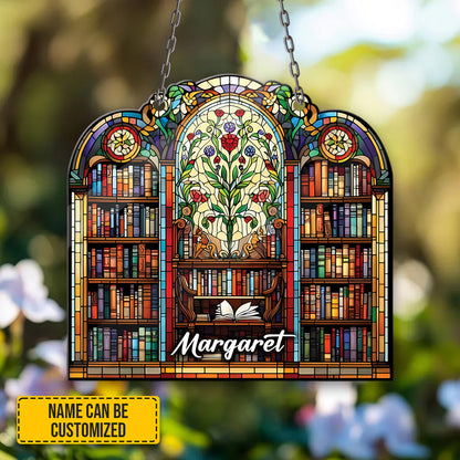 Personalized Library Books Acrylic Window Hanging