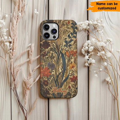 Dark Aesthetic Flower - Personalized Wildflower Phone Case