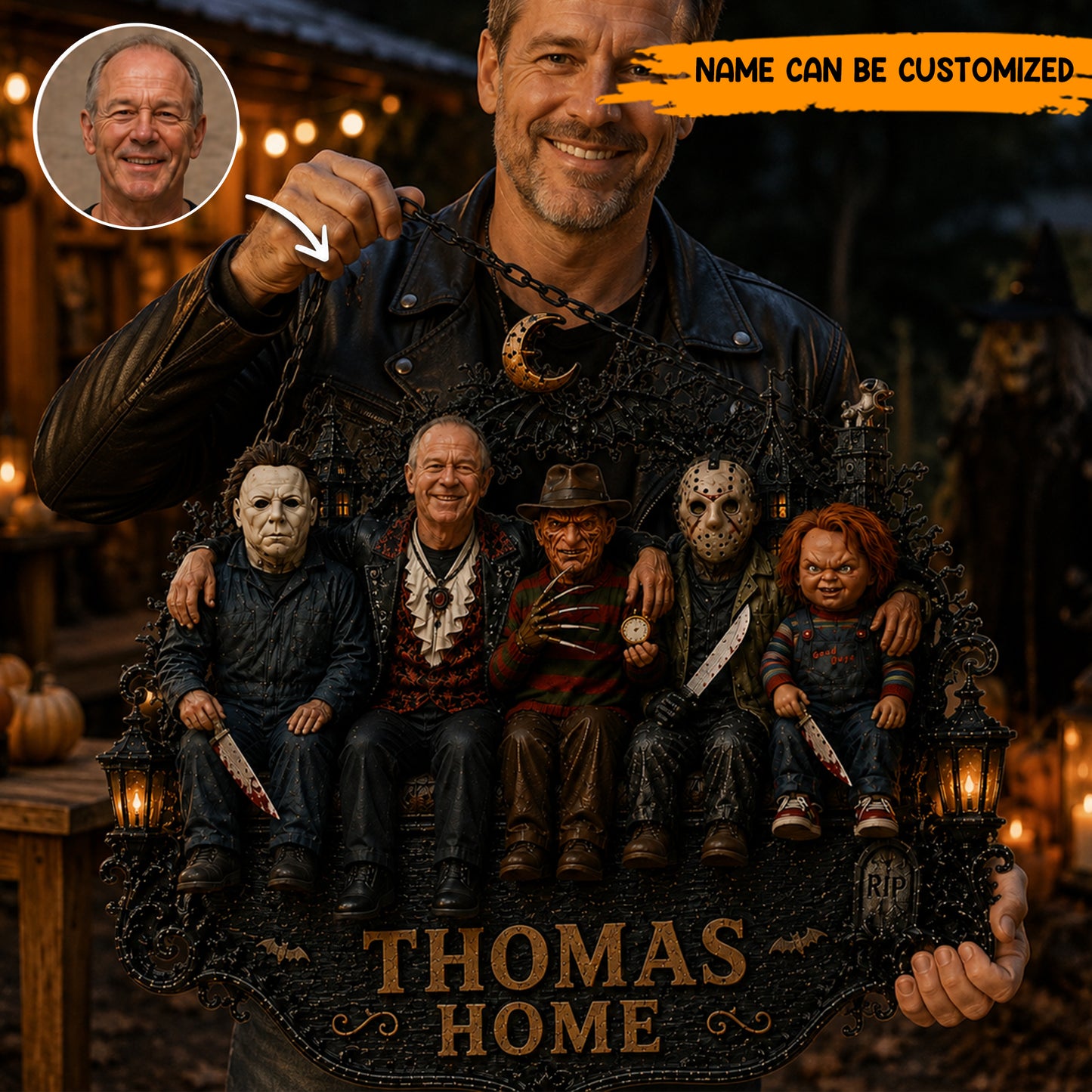 Personalized Halloween Horror Wooden Sign 2