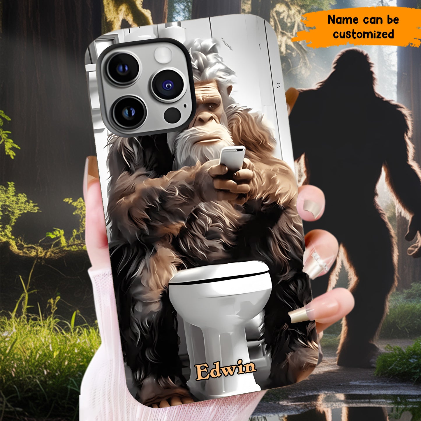 Scrollin’ & Poopin’ – Personalized Bigfoot Phone Case