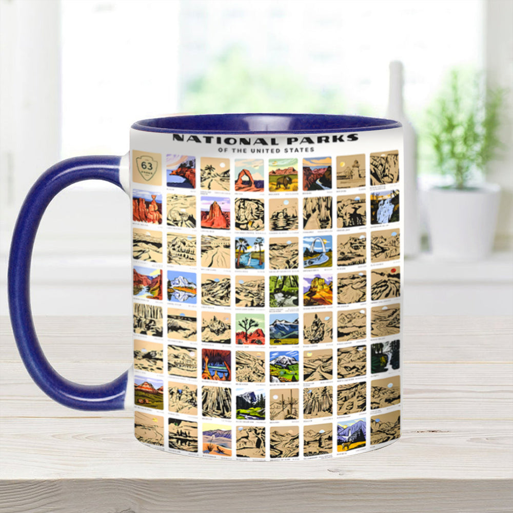 US National Park Bucket List Accent Mug
