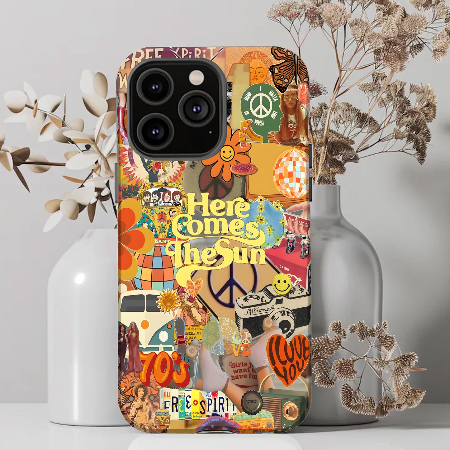 Here Comes the Sun – 70s Hippie Vibe Phone Case