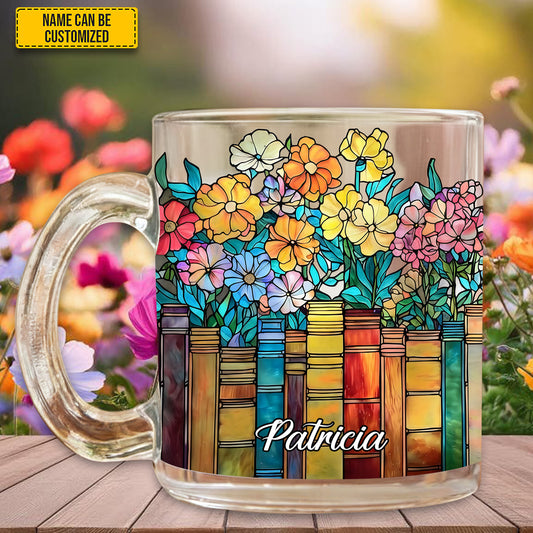 Book Flowers - Personalized Book Glass Mug