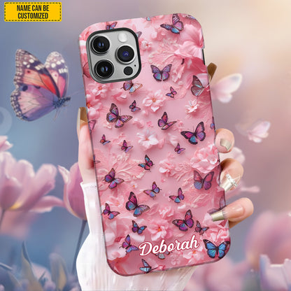 Personalized Butterfly Flower Phone Case