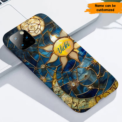Personalized Celestial Dreams Phone Case – Stained Glass Style