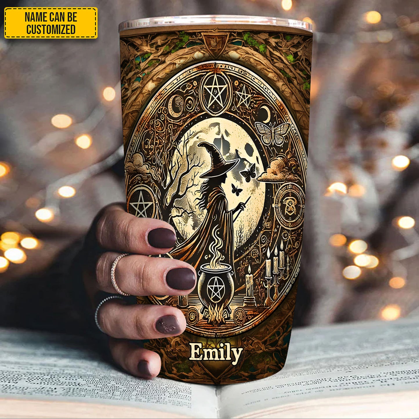 Mysterious Retro Witch - Personalized Witch Tumbler