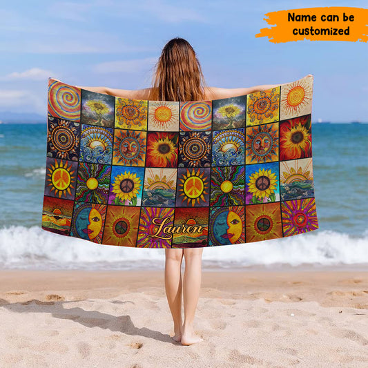 Celestial Vibes Personalized Beach Towel/ Bath Towel