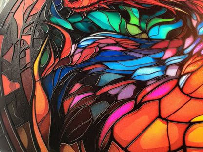 Rainbow Dragon Stained Glass Suncatcher