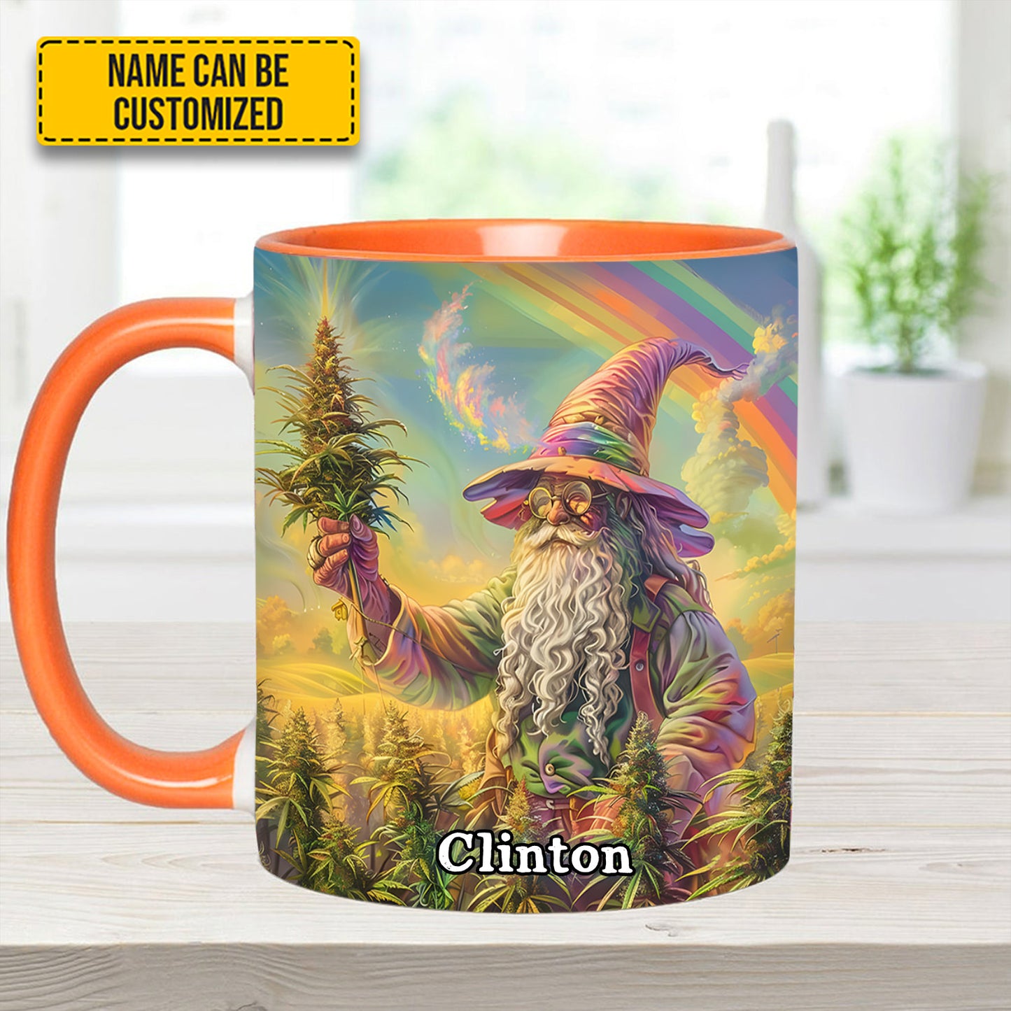 Personalized Whimsical Wizard Weed Accent  Mug