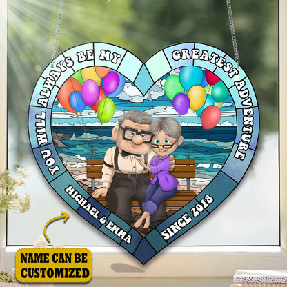 Old Couple Acrylic Window, Couple Acrylic Window Hanging