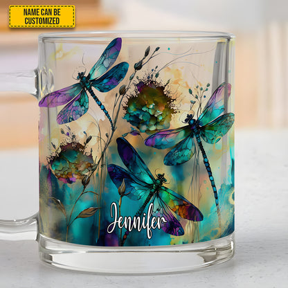 Dragonfly Colorful - Personalized Glass Mug